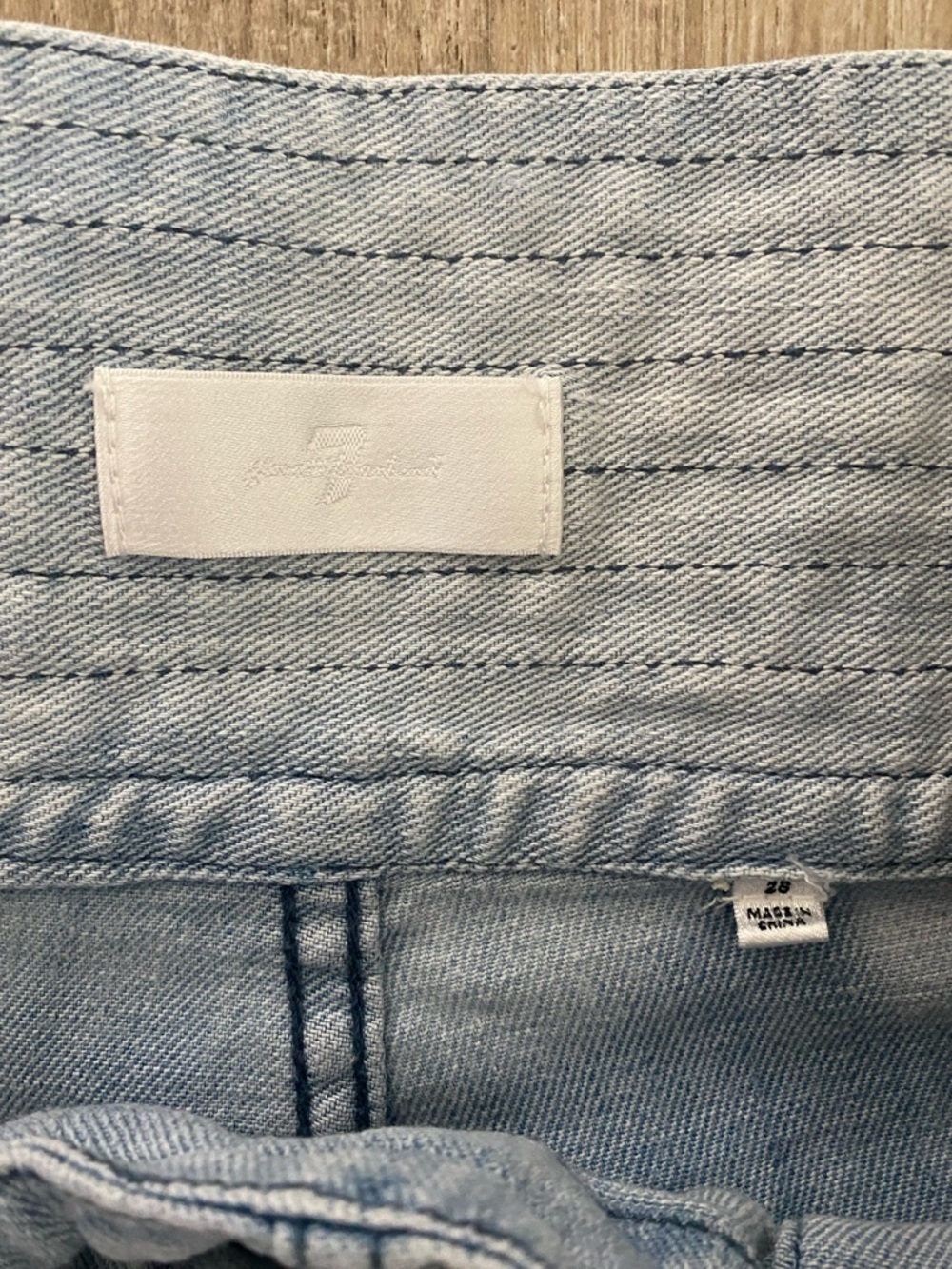 7 For All Mankind - Tie Waist Wide Leg Jeans Light Wash - Size 28 - Picture 4 of 8